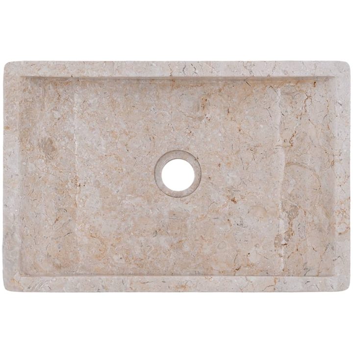 Handfat 45x30x12 cm marmor gräddvit högglans vidaXL – bild 10