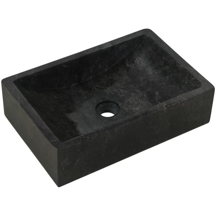 Handfat 45x30x12 cm marmor svart högglans vidaXL – bild 2
