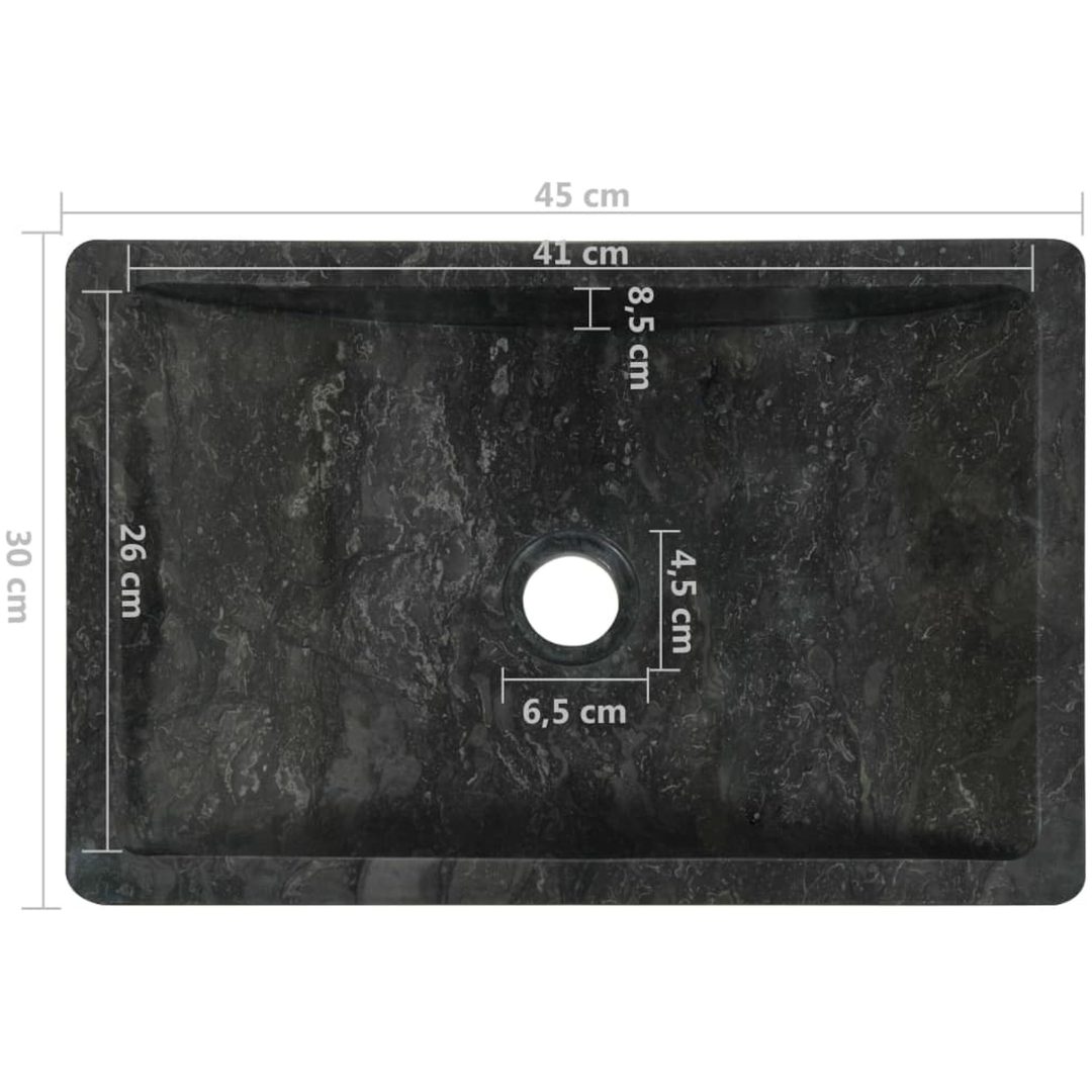 Handfat 45x30x12 cm marmor svart högglans vidaXL – bild 9