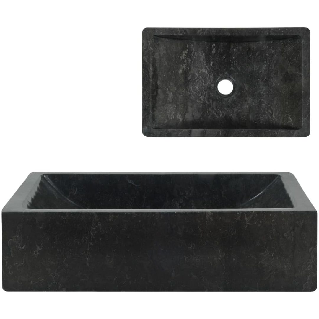 Handfat 45x30x12 cm marmor svart högglans vidaXL