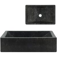Handfat 45x30x12 cm marmor svart högglans vidaXL