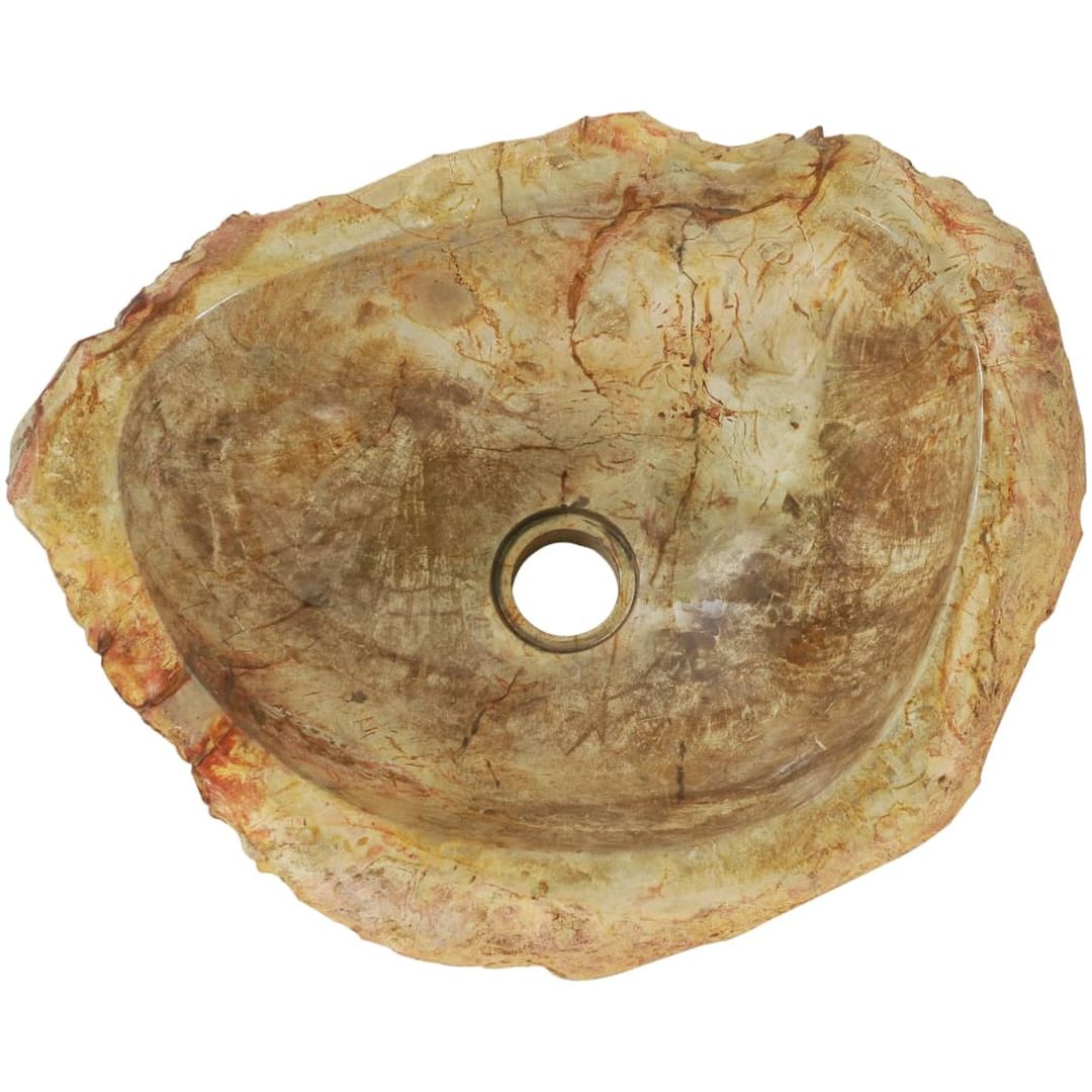 Handfat 45x35x15 cm fossilsten gräddvit vidaXL – bild 7