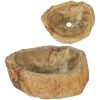 Handfat 45x35x15 cm fossilsten gräddvit vidaXL – miniatyr 1