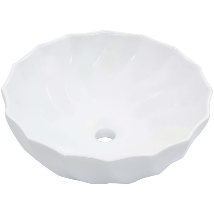 Handfat 46x17 cm keramik vit vidaXL – bild 2