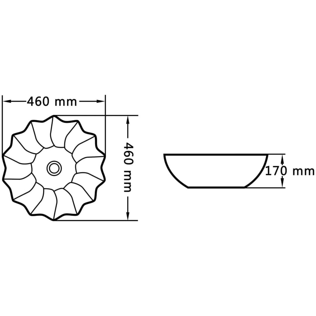 Handfat 46x17 cm keramik vit vidaXL – bild 6
