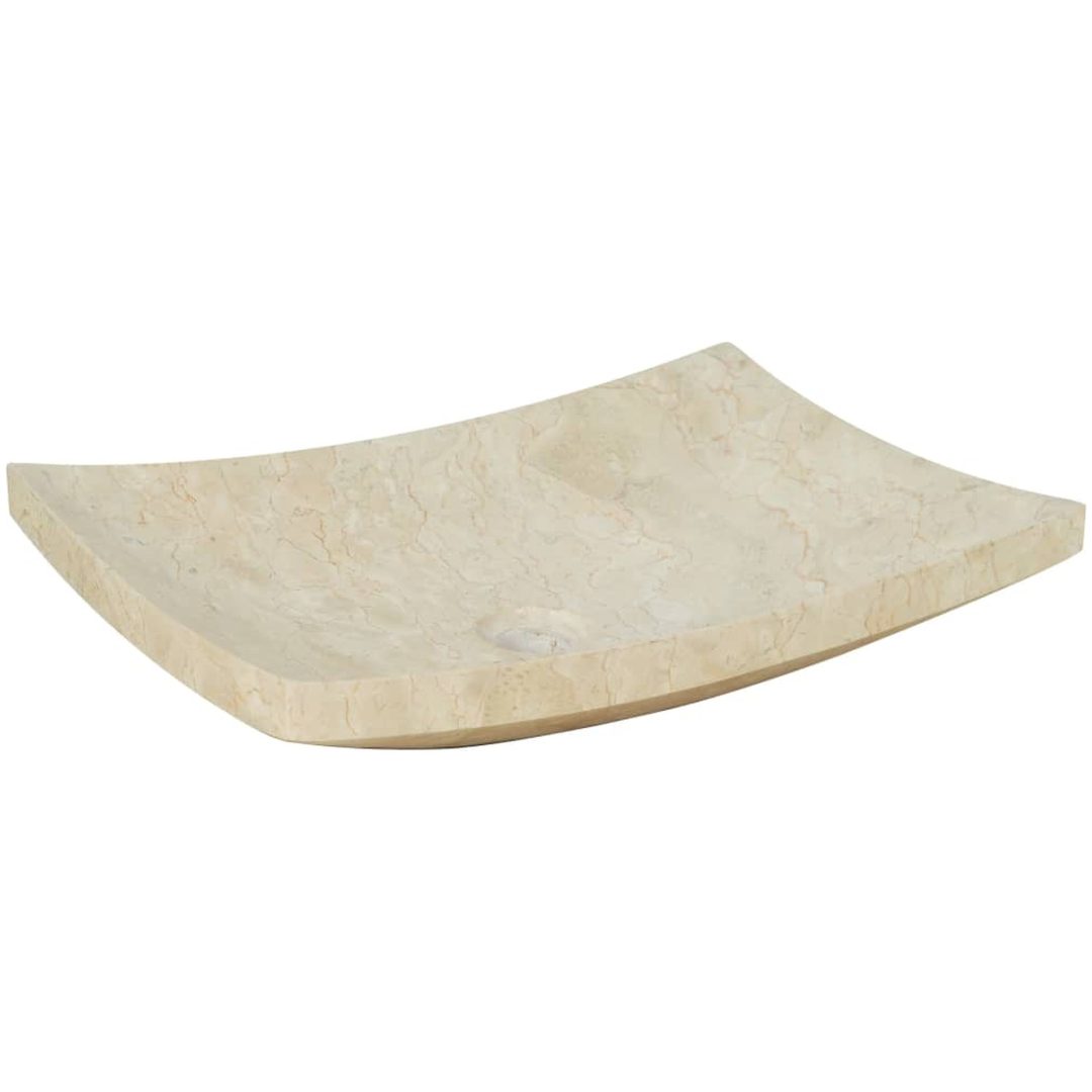 Handfat 50x35x12 cm marmor gräddvit vidaXL – bild 2