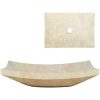 Handfat 50x35x12 cm marmor gräddvit vidaXL – miniatyr 1