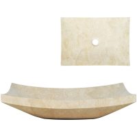 Handfat 50x35x12 cm marmor gräddvit vidaXL