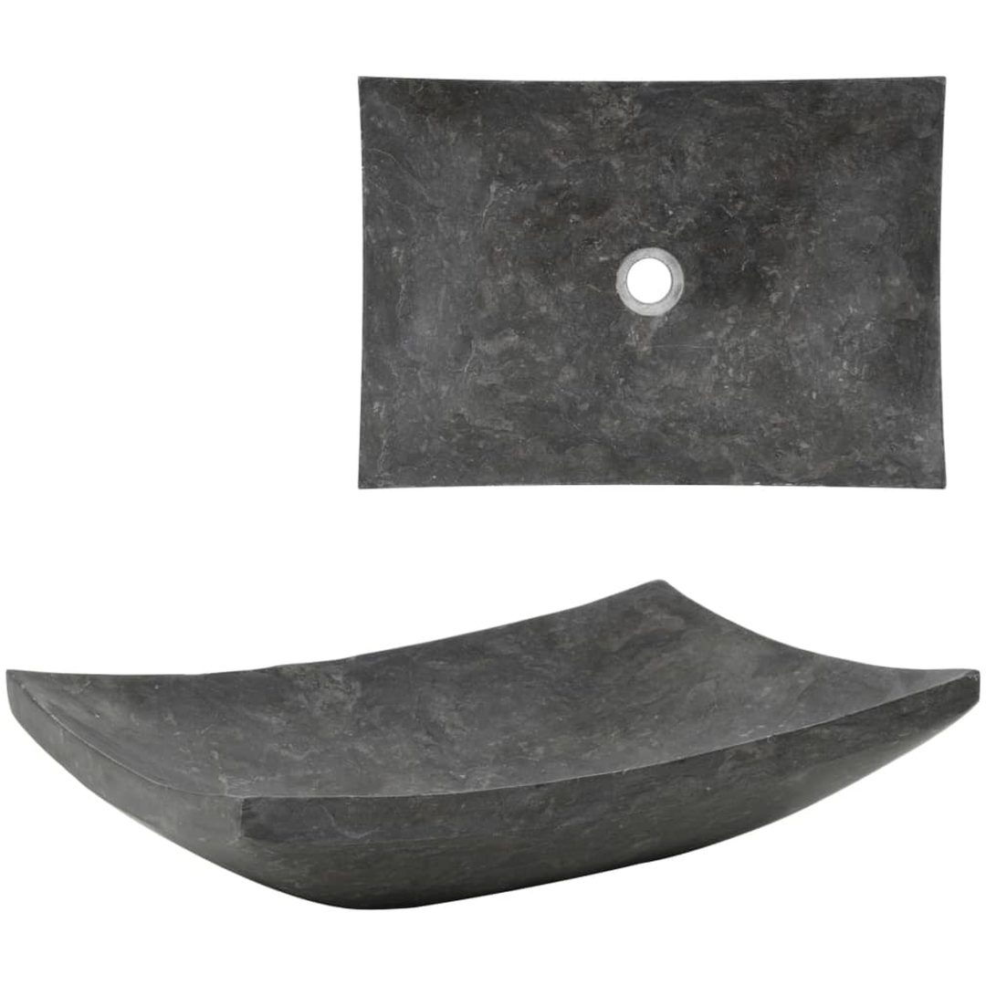 Handfat 50x35x12 cm marmor svart vidaXL