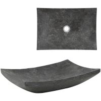 Handfat 50x35x12 cm marmor svart vidaXL