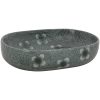 Handfat blå oval keramik vidaXL 59 x 40 x 14 cm – miniatyr 2