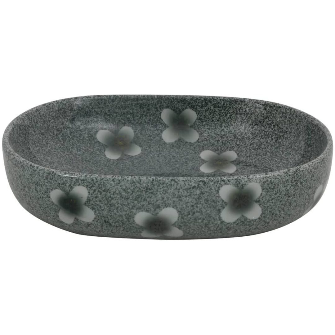 Handfat blå oval keramik vidaXL 59 x 40 x 14 cm – bild 4