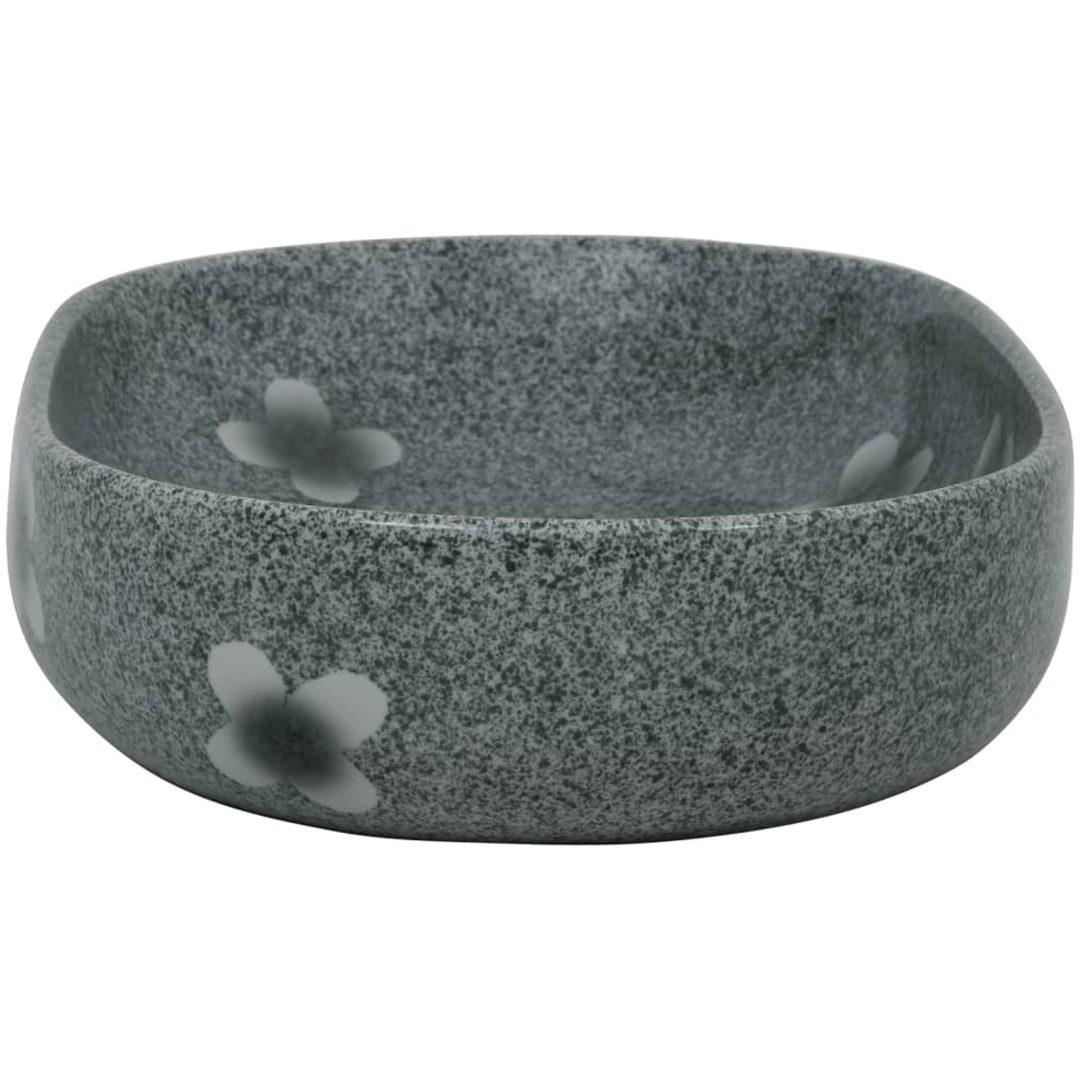 Handfat blå oval keramik vidaXL 59 x 40 x 14 cm – bild 5