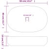 Handfat blå oval keramik vidaXL 59 x 40 x 14 cm – miniatyr 8