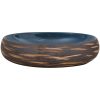 Handfat brun och blå oval keramik vidaXL 59 x 40 x 15 cm – miniatyr 3