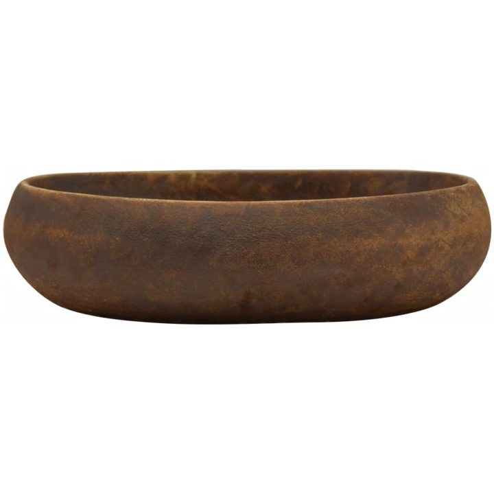 Handfat brun oval keramik vidaXL 59 x 40 x 15 cm – bild 3