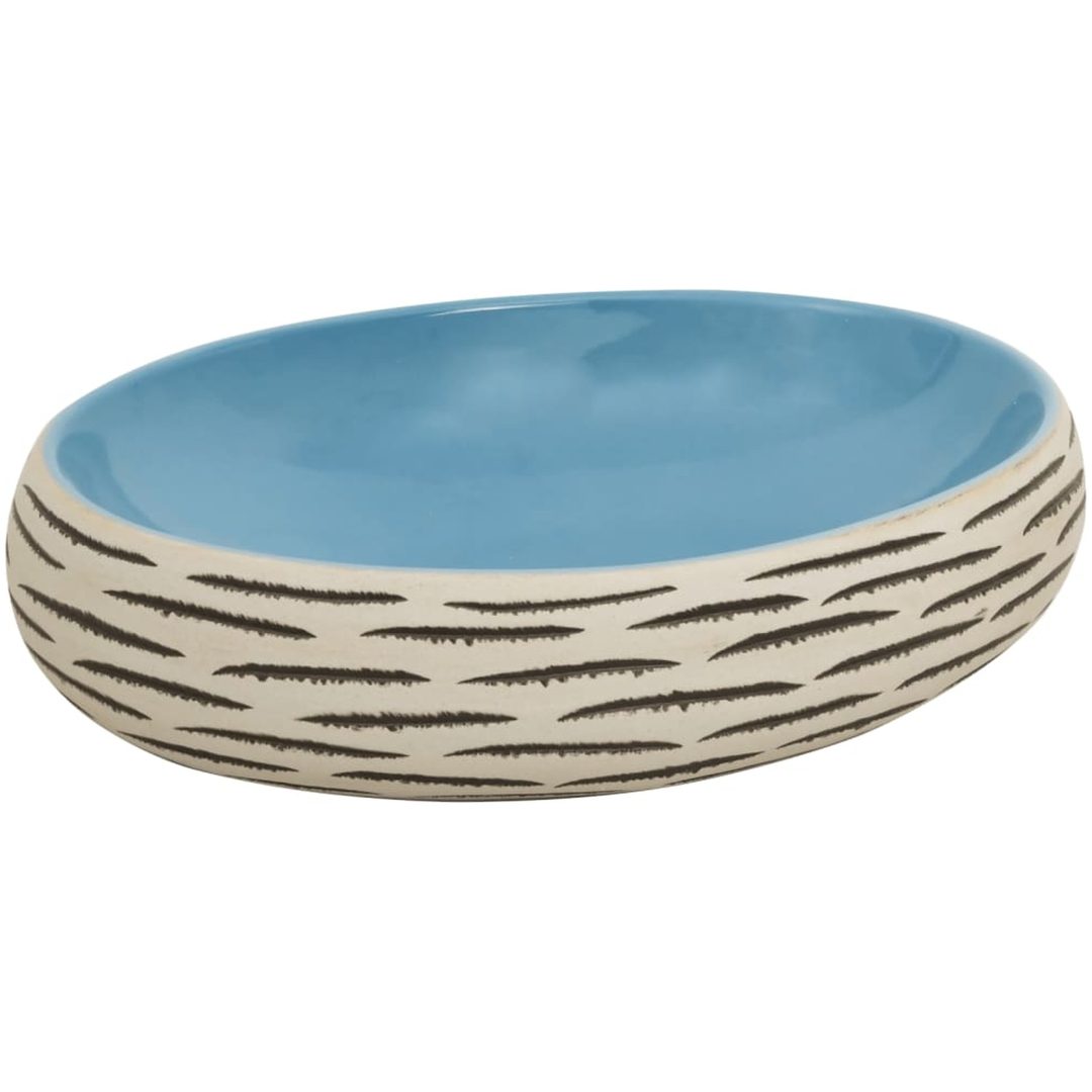 Handfat flerfärgad oval keramik vidaXL 59 x 40 x 15 cm – bild 2