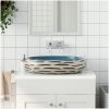 Handfat flerfärgad oval keramik vidaXL 59 x 40 x 15 cm – miniatyr 1