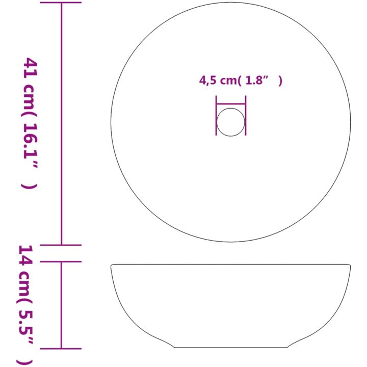 Handfat flerfärgad rund Φ41x14 cm keramik vidaXL – bild 6