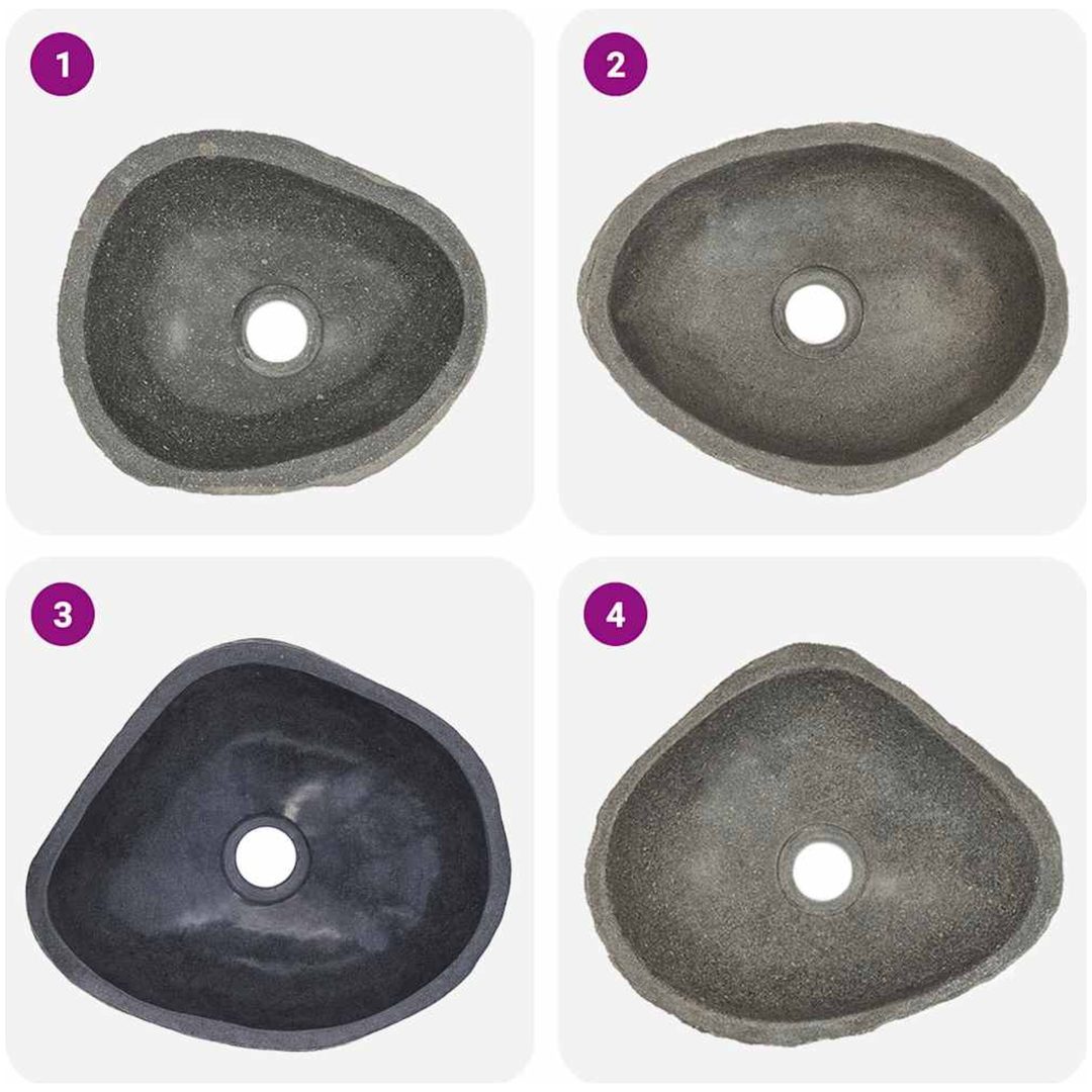 Handfat flodsten oval (29-38)x(24-31) cm vidaXL 29 - 38 cm – bild 5