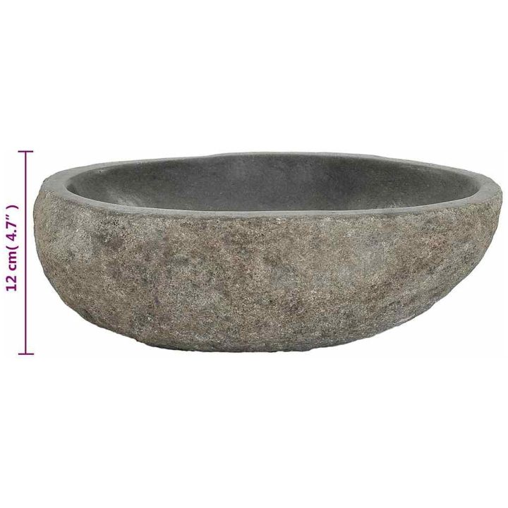 Handfat flodsten oval (29-38)x(24-31) cm vidaXL 29 - 38 cm – bild 8