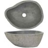 Handfat flodsten oval (37-46)x(29-36) cm vidaXL (37 - 46) x (29 - 36) x 15 cm – miniatyr 2