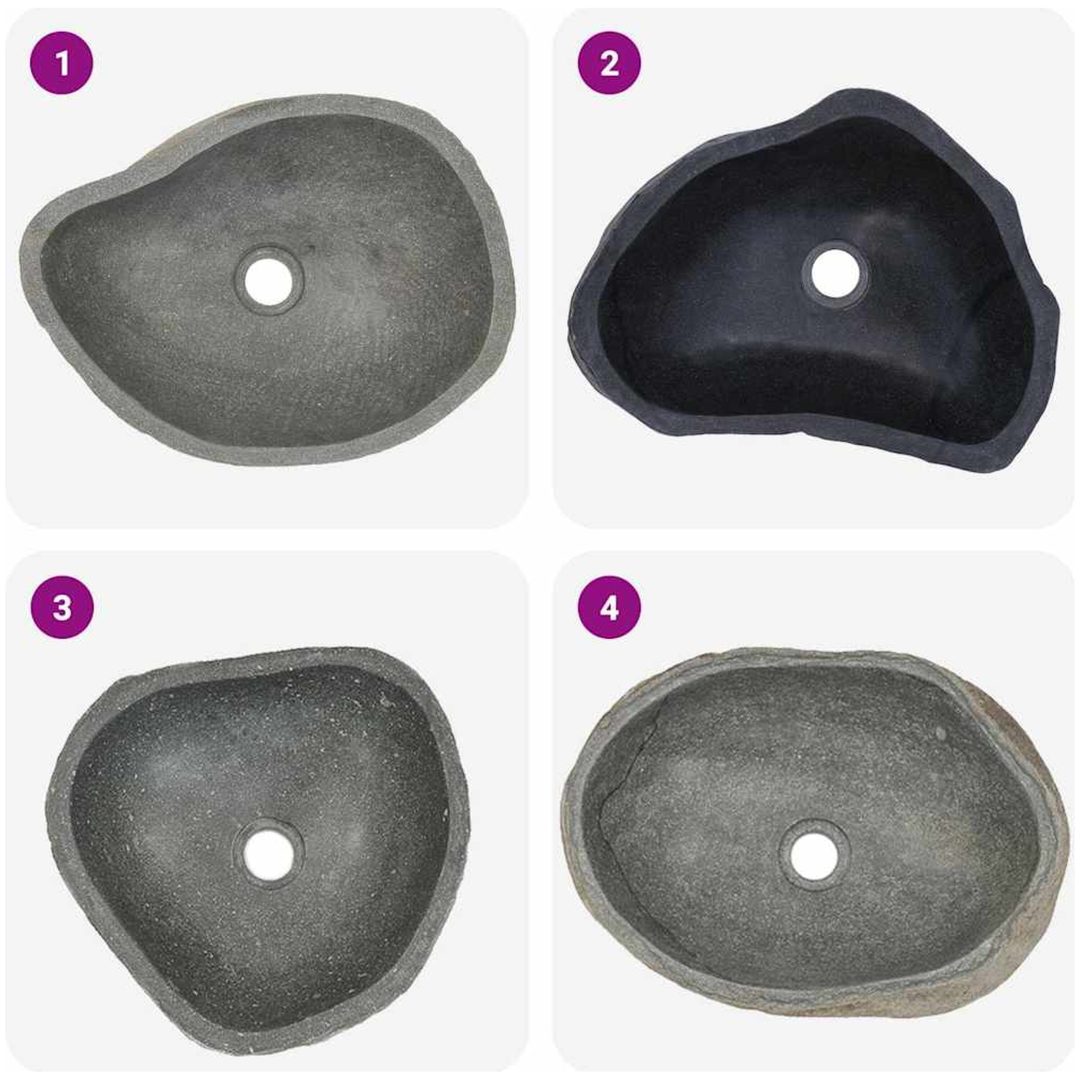 Handfat flodsten oval (37-46)x(29-36) cm vidaXL (37 - 46) x (29 - 36) x 15 cm – bild 6