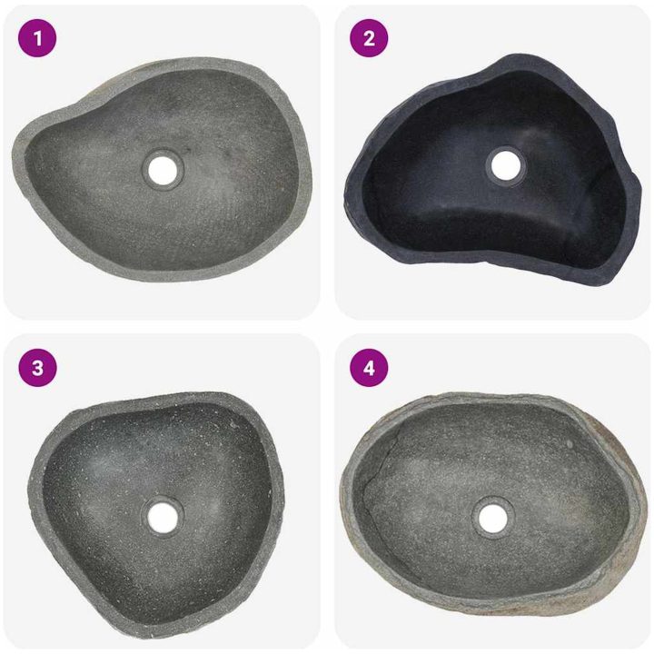 Handfat flodsten oval (37-46)x(29-36) cm vidaXL (37 - 46) x (29 - 36) x 15 cm – bild 6
