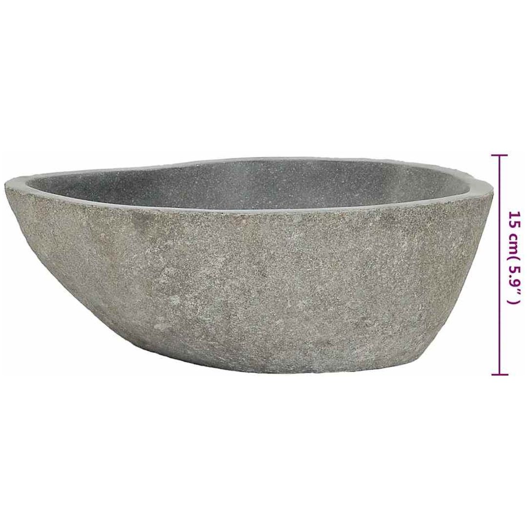 Handfat flodsten oval (37-46)x(29-36) cm vidaXL (37 - 46) x (29 - 36) x 15 cm – bild 10