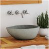 Handfat flodsten oval (37-46)x(29-36) cm vidaXL (37 - 46) x (29 - 36) x 15 cm – miniatyr 1
