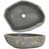 Handfat flodsten oval (45-53)x(34-41) cm vidaXL (45 - 53) x (34 - 41) x 15 cm – miniatyr 2
