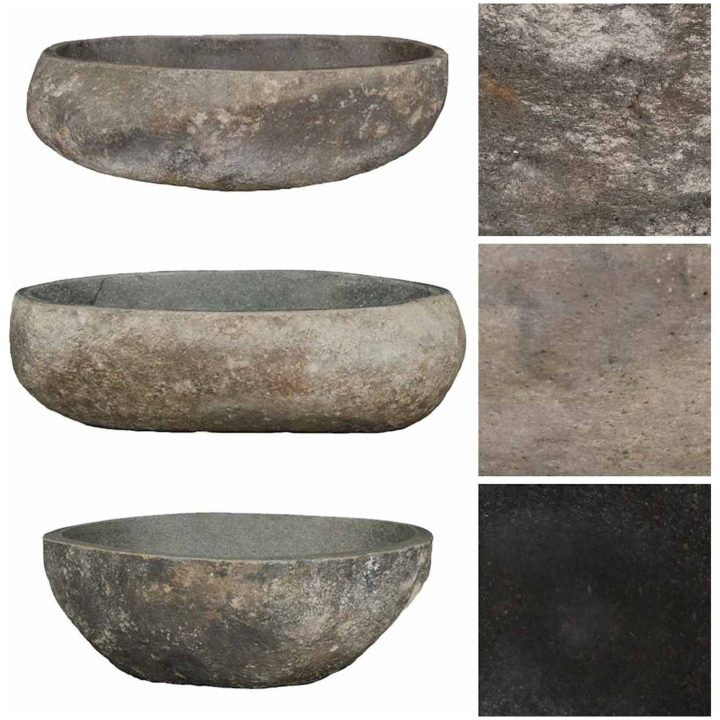Handfat flodsten oval (45-53)x(34-41) cm vidaXL (45 - 53) x (34 - 41) x 15 cm – bild 4
