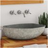 Handfat flodsten oval (45-53)x(34-41) cm vidaXL (45 - 53) x (34 - 41) x 15 cm – miniatyr 1