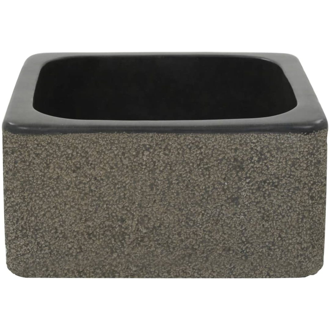 Handfat flodsten svart vidaXL 30 x 30 x 15 cm – bild 3