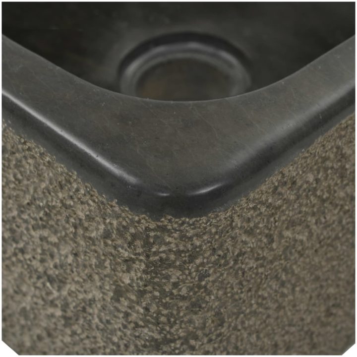 Handfat flodsten svart vidaXL 30 x 30 x 15 cm – bild 6