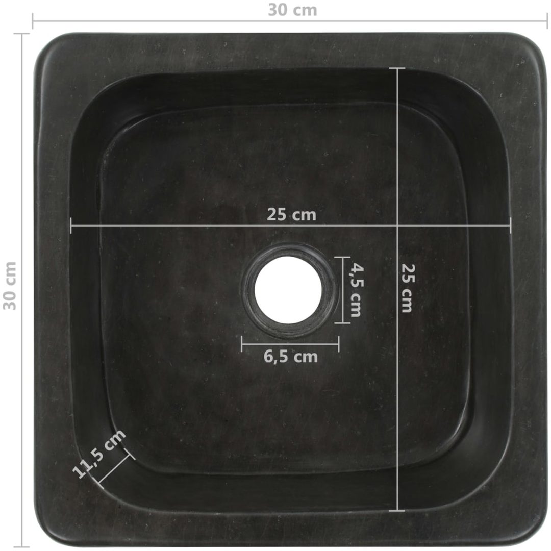 Handfat flodsten svart vidaXL 30 x 30 x 15 cm – bild 8