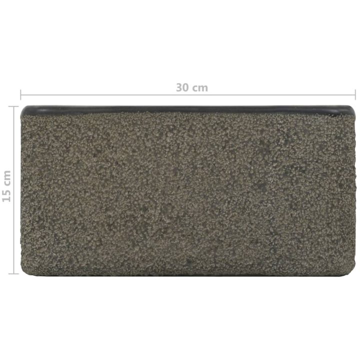 Handfat flodsten svart vidaXL 30 x 30 x 15 cm – bild 9