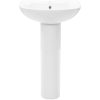 Handfat fristående med piedestal keramik 520x440x190 cm vit vidaXL – miniatyr 3