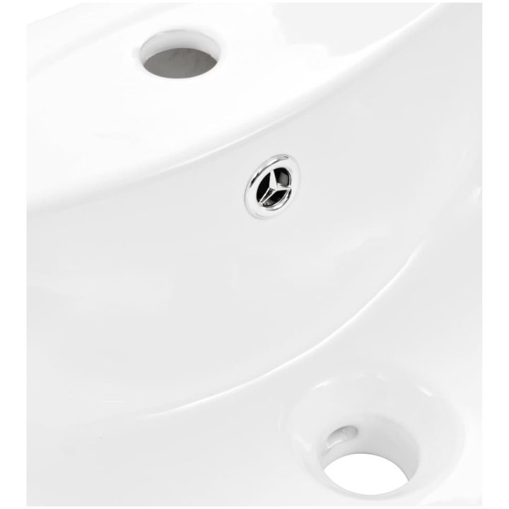 Handfat fristående med piedestal keramik 520x440x190 cm vit vidaXL – bild 5