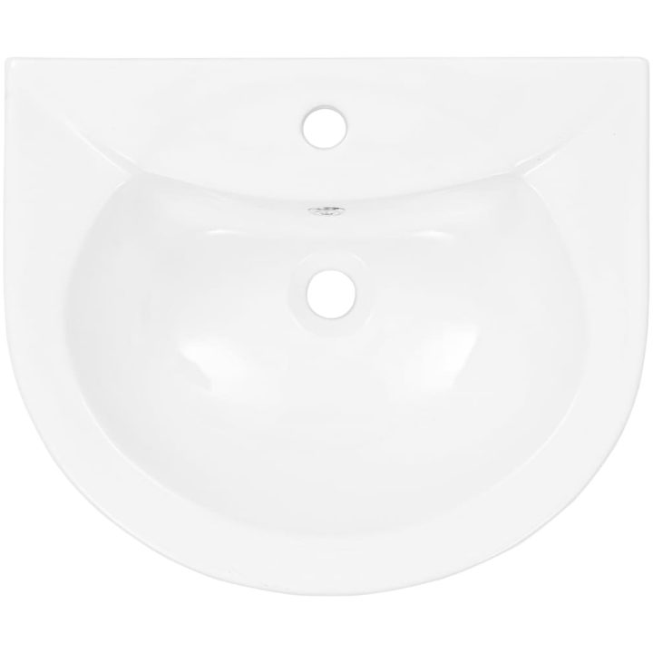 Handfat fristående med piedestal keramik 520x440x190 cm vit vidaXL – bild 6