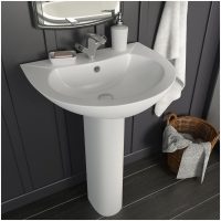 Handfat fristående med piedestal keramik 520x440x190 cm vit vidaXL