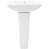 Handfat fristående med piedestal keramik 580x470x200 mm vit vidaXL – miniatyr 3