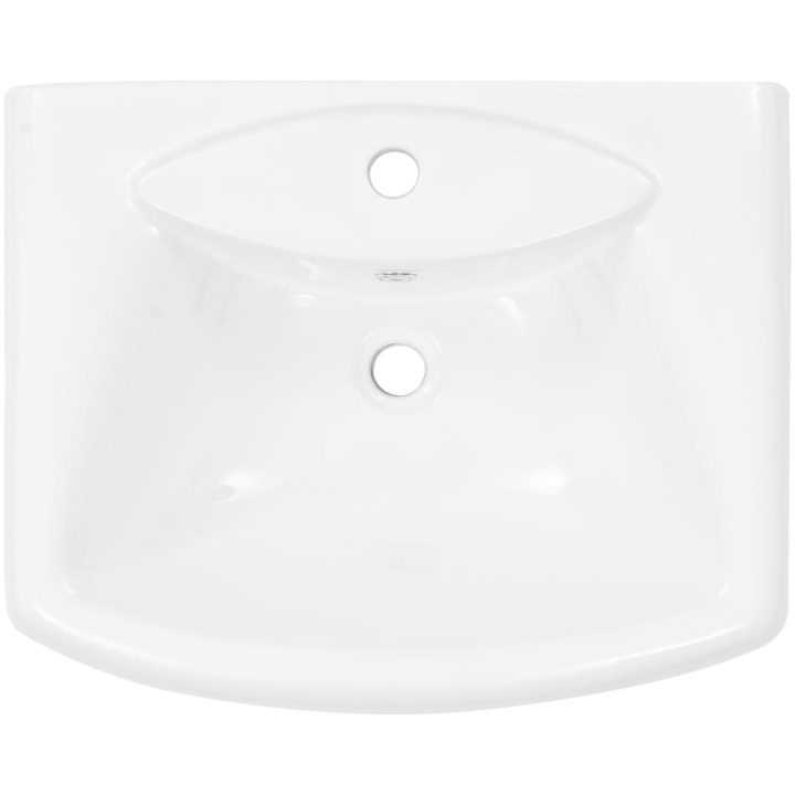 Handfat fristående med piedestal keramik 580x470x200 mm vit vidaXL – bild 5