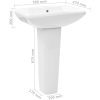 Handfat fristående med piedestal keramik 580x470x200 mm vit vidaXL – miniatyr 7