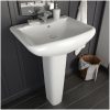 Handfat fristående med piedestal keramik 580x470x200 mm vit vidaXL – miniatyr 1
