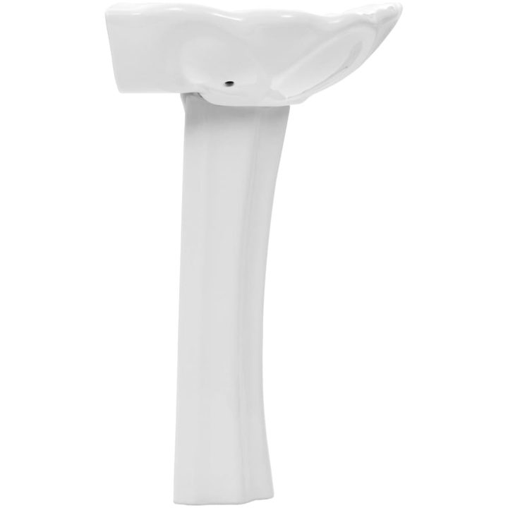 Handfat fristående med piedestal keramik 580x510x200 mm vit vidaXL – bild 3