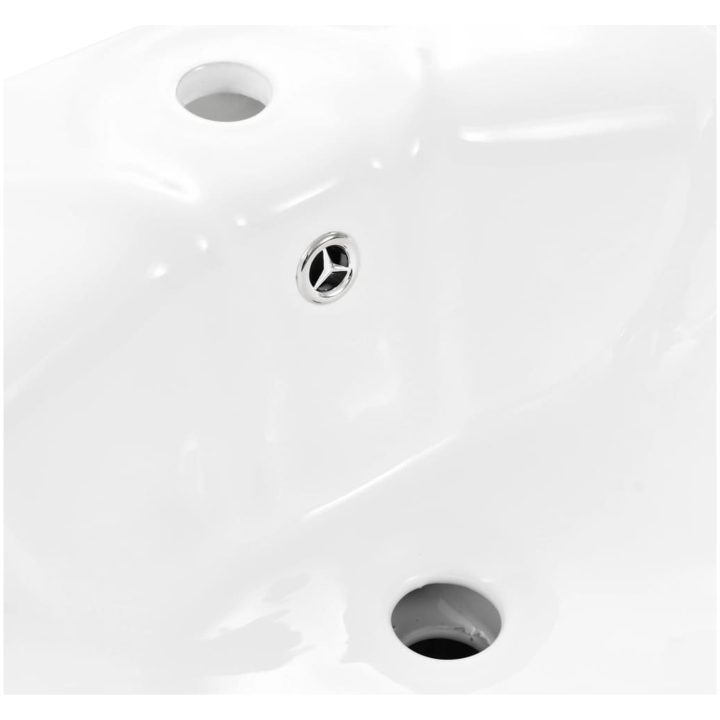 Handfat fristående med piedestal keramik 580x510x200 mm vit vidaXL – bild 5