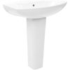 Handfat fristående med piedestal keramik 650x520x200 mm vit vidaXL – miniatyr 2