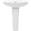 Handfat fristående med piedestal keramik 650x520x200 mm vit vidaXL – miniatyr 3