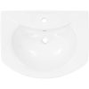 Handfat fristående med piedestal keramik 650x520x200 mm vit vidaXL – miniatyr 5